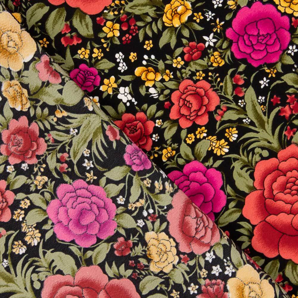 Crepe Poliéster Cretona Real Preto - Ribes y Casals