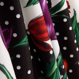 Gabardina Stretch Tulipas Vermelhas Bolinhas - Ribes y Casals