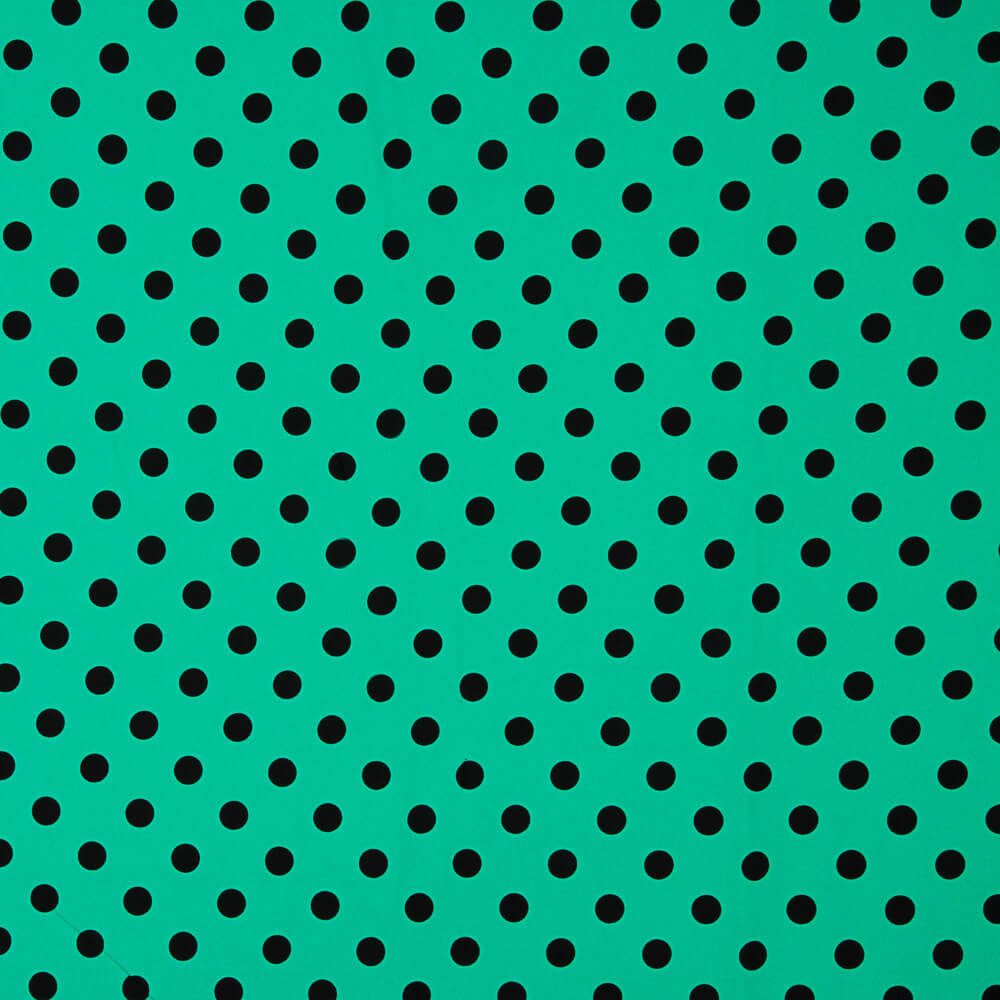 Gabardina Elástica Bolinhas 17mm Verde-Preto - Ribes y Casals