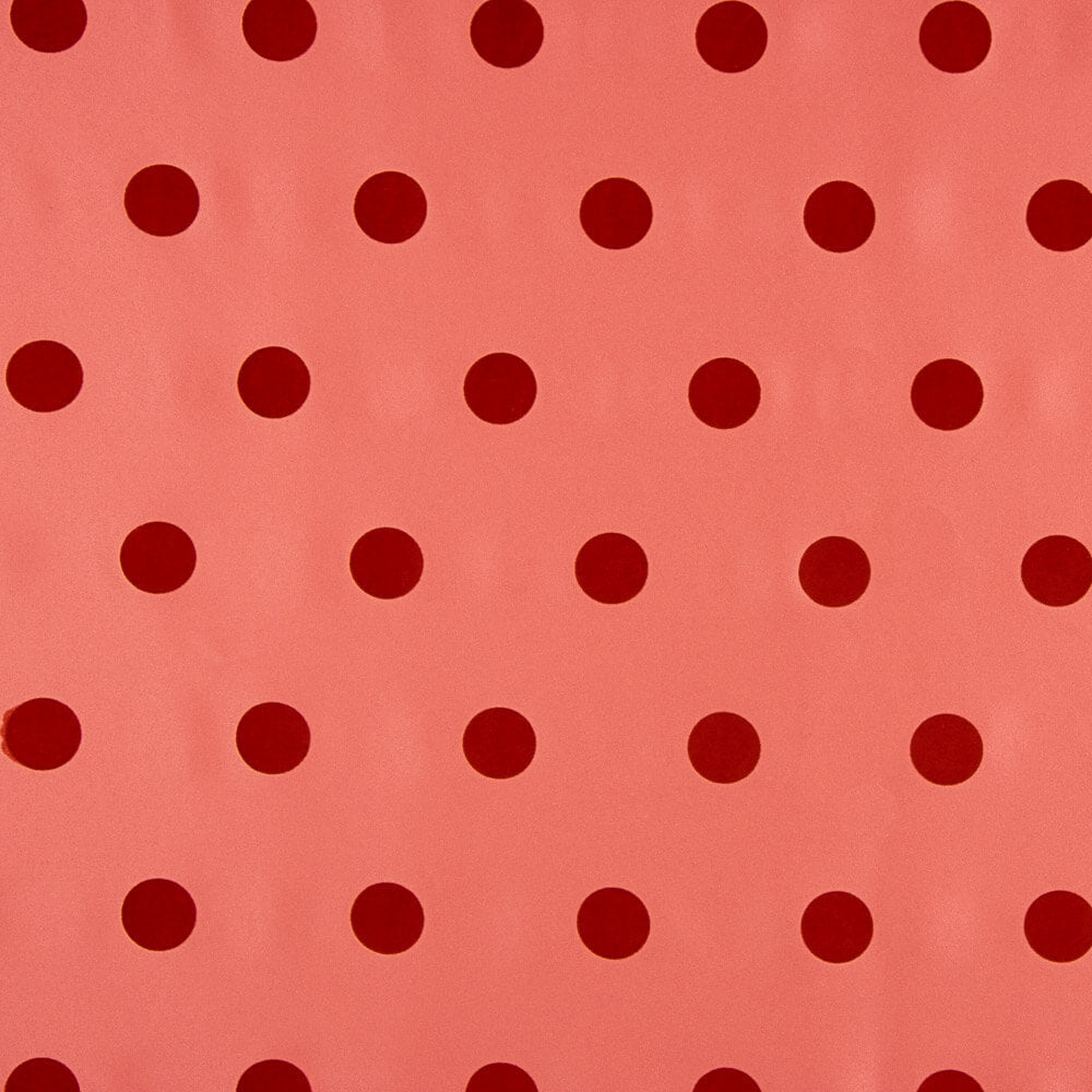 Fama Coral Bolinhas Flocked Red 30mm - Ribes y Casals