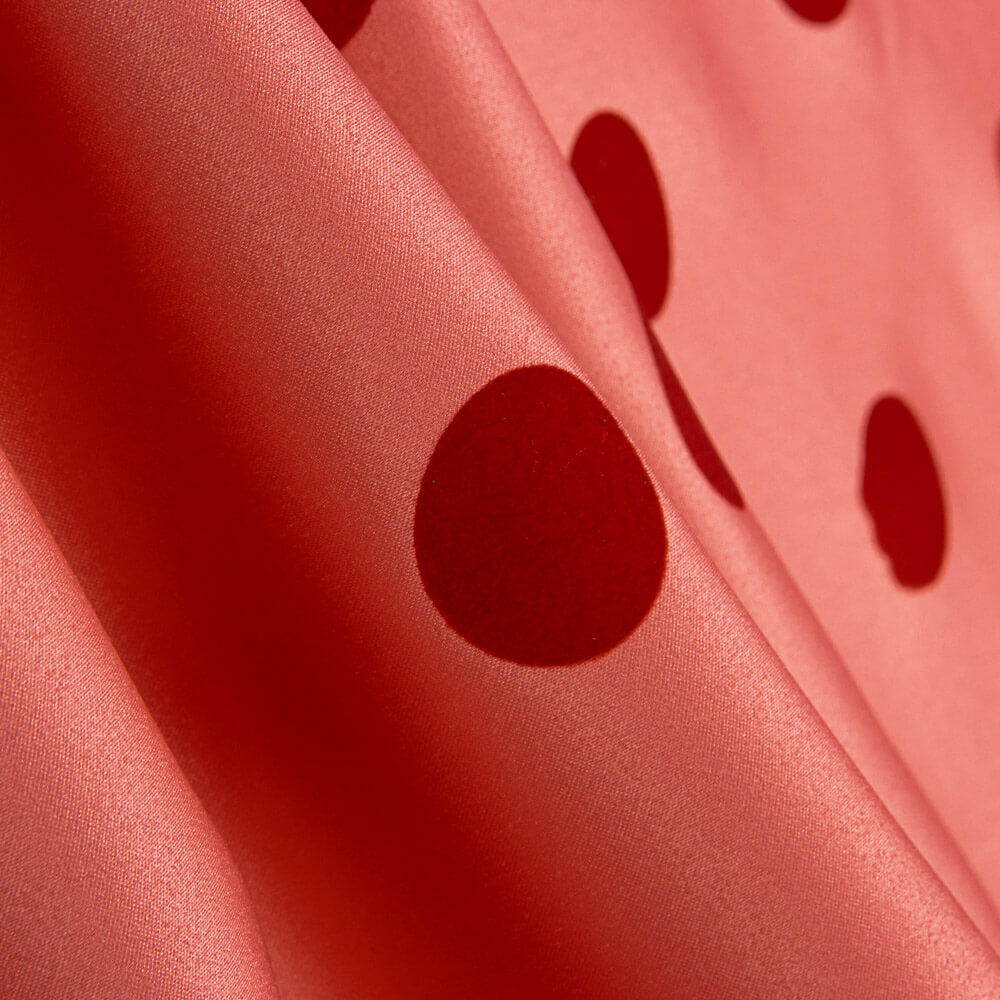 Fama Coral Bolinhas Flocked Red 30mm - Ribes y Casals