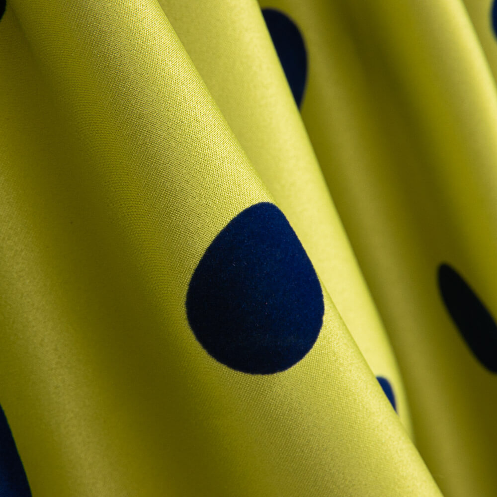 Fama Lima Bolinhas Flocked Azul 30mm - Ribes y Casals