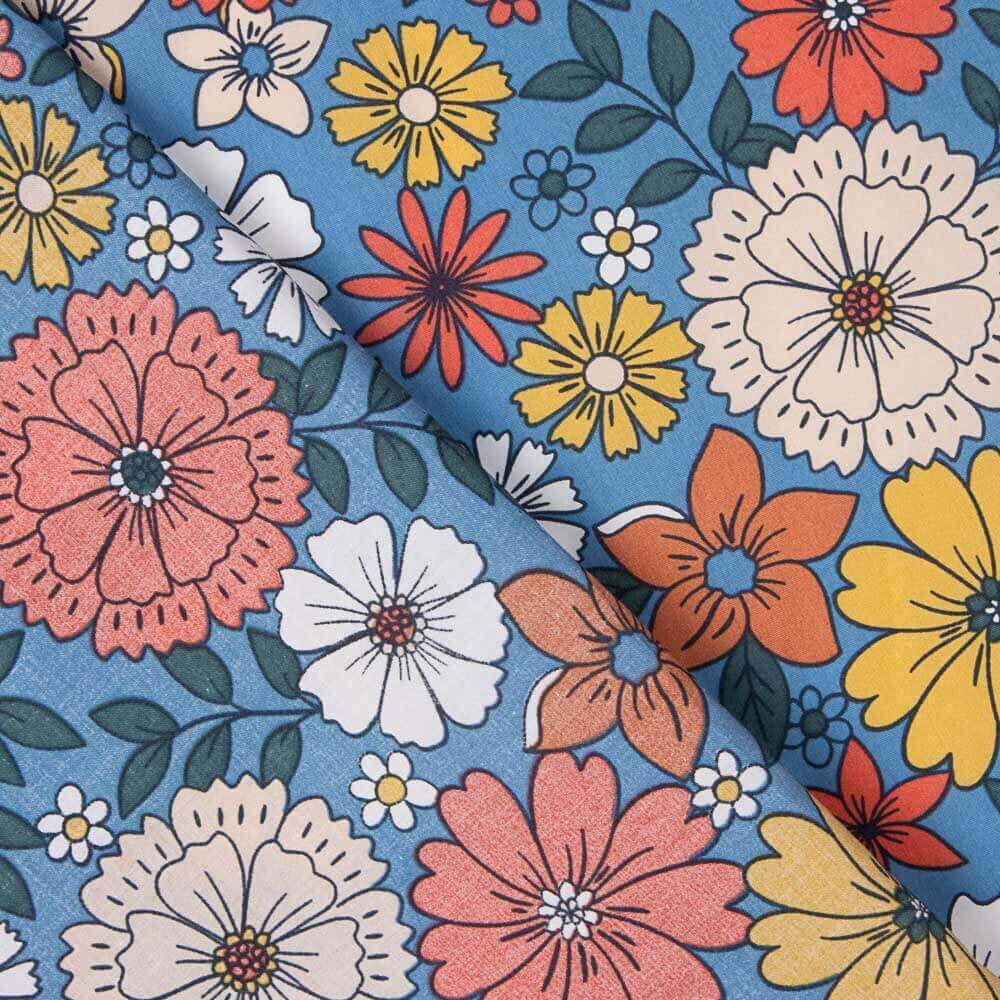 Popeline Algodão Flores Dara - Ribes y Casals