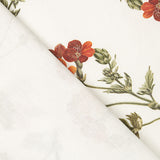 Loneta estampada com flores florais em terracota - Ribes y Casals