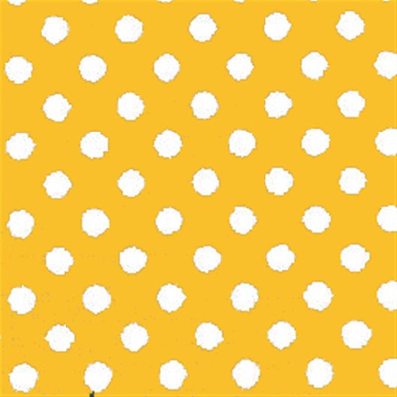 Popeline Bolas 5mm. Fundo Amarelo Bola Branca - Ribes y Casals