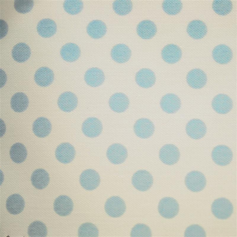 Popeline Bolas 5mm. Fundo Branco Bola Celeste - Ribes y Casals