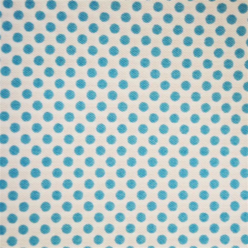 Popeline Bolas 2mm. Fundo Branco Bola Turquesa - Ribes y Casals