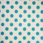 Popeline Bolas 5mm. Fundo Branco Bola Turquesa - Ribes y Casals