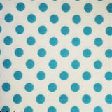Popeline Bolas 5mm. Fundo Branco Bola Turquesa - Ribes y Casals