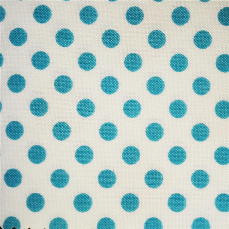 Popeline Bolas 5mm. Fundo Branco Bola Turquesa - Ribes y Casals