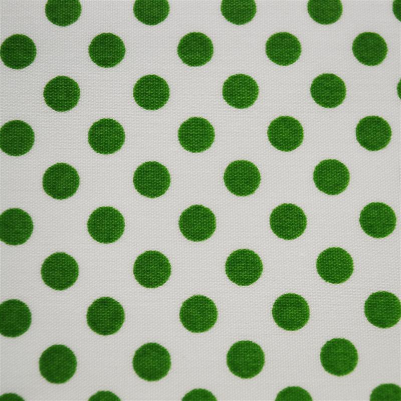 Popeline Bolas 5mm. Fundo Branco Bola Verde - Ribes y Casals