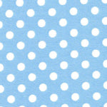 Popeline Bolas 5mm. Fundo Celeste Bola Branca - Ribes y Casals
