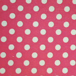 Popeline Bolas 5mm. Fundo Fúcshia Bola Branca - Ribes y Casals
