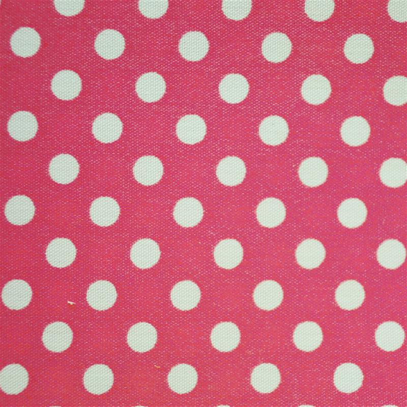 Popeline Bolas 5mm. Fundo Fúcshia Bola Branca - Ribes y Casals