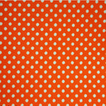 Popeline Bolas 2mm. Fundo Laranja Bola Branca - Ribes y Casals