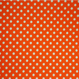 Popeline Bolas 2mm. Fundo Laranja Bola Branca - Ribes y Casals
