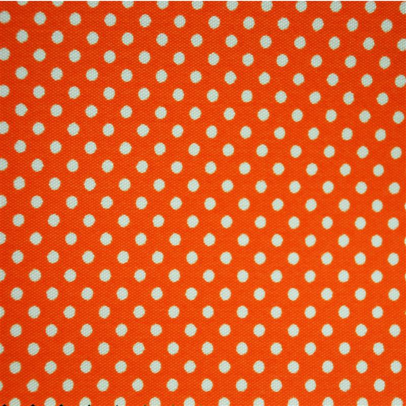 Popeline Bolas 2mm. Fundo Laranja Bola Branca - Ribes y Casals