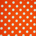 Popeline Bolas 5mm. Fundo Laranja Bola Branca - Ribes y Casals