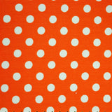 Popeline Bolas 5mm. Fundo Laranja Bola Branca - Ribes y Casals
