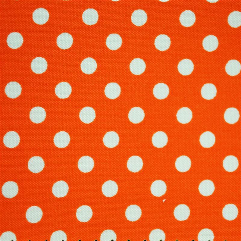 Popeline Bolas 5mm. Fundo Laranja Bola Branca - Ribes y Casals