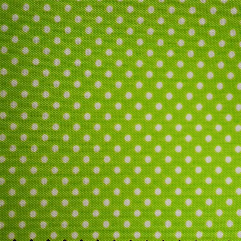 Popeline Bolas 2mm. Fundo Pistache Bola Branca - Ribes y Casals