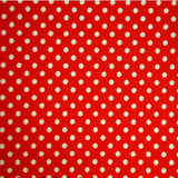 Popeline Bolas 2mm. Fundo Vermelho Bola Branca - Ribes y Casals