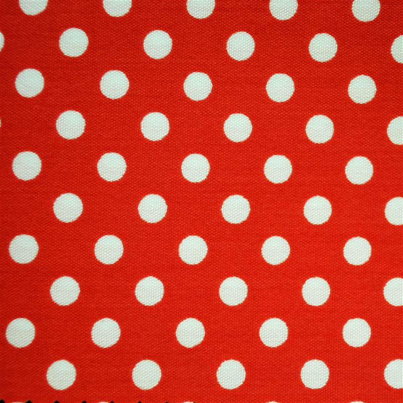 Popeline Bolas 5mm. Fundo Vermelho Bola Branca - Ribes y Casals