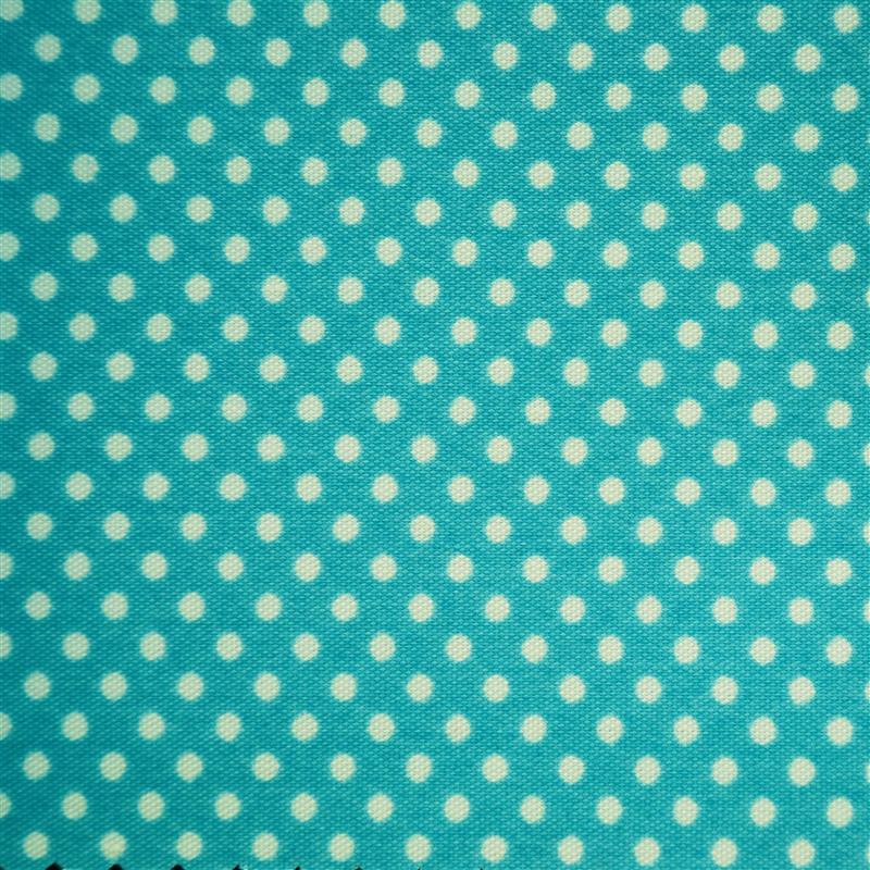 Popeline Bolas 2mm. Fundo Turquesa Bola Branca - Ribes y Casals