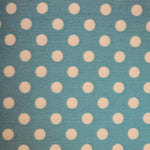 Popeline Bolas 5mm. Fundo Turquesa Bola Branca - Ribes y Casals
