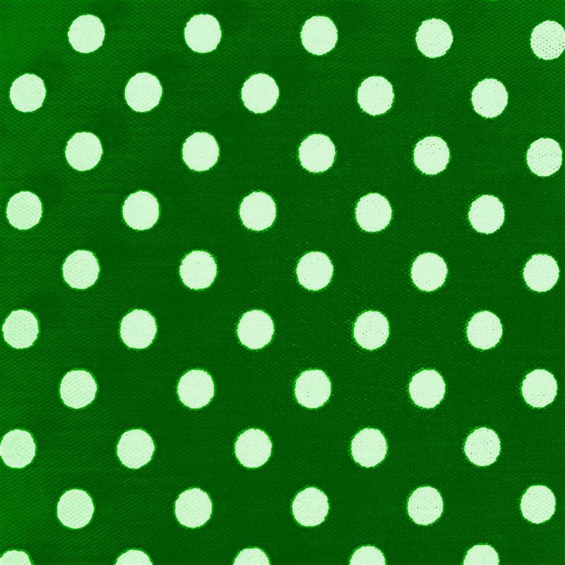 Popeline Bolas 5mm. Fundo Verde Bola Branca - Ribes y Casals