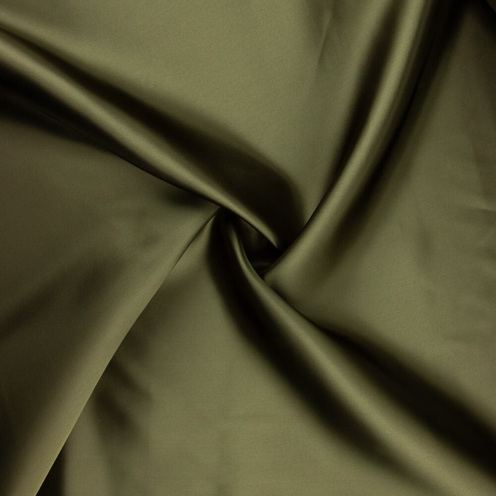 Forro de Raião de Cetim Verde Oliva Escuro - Ribes y Casals