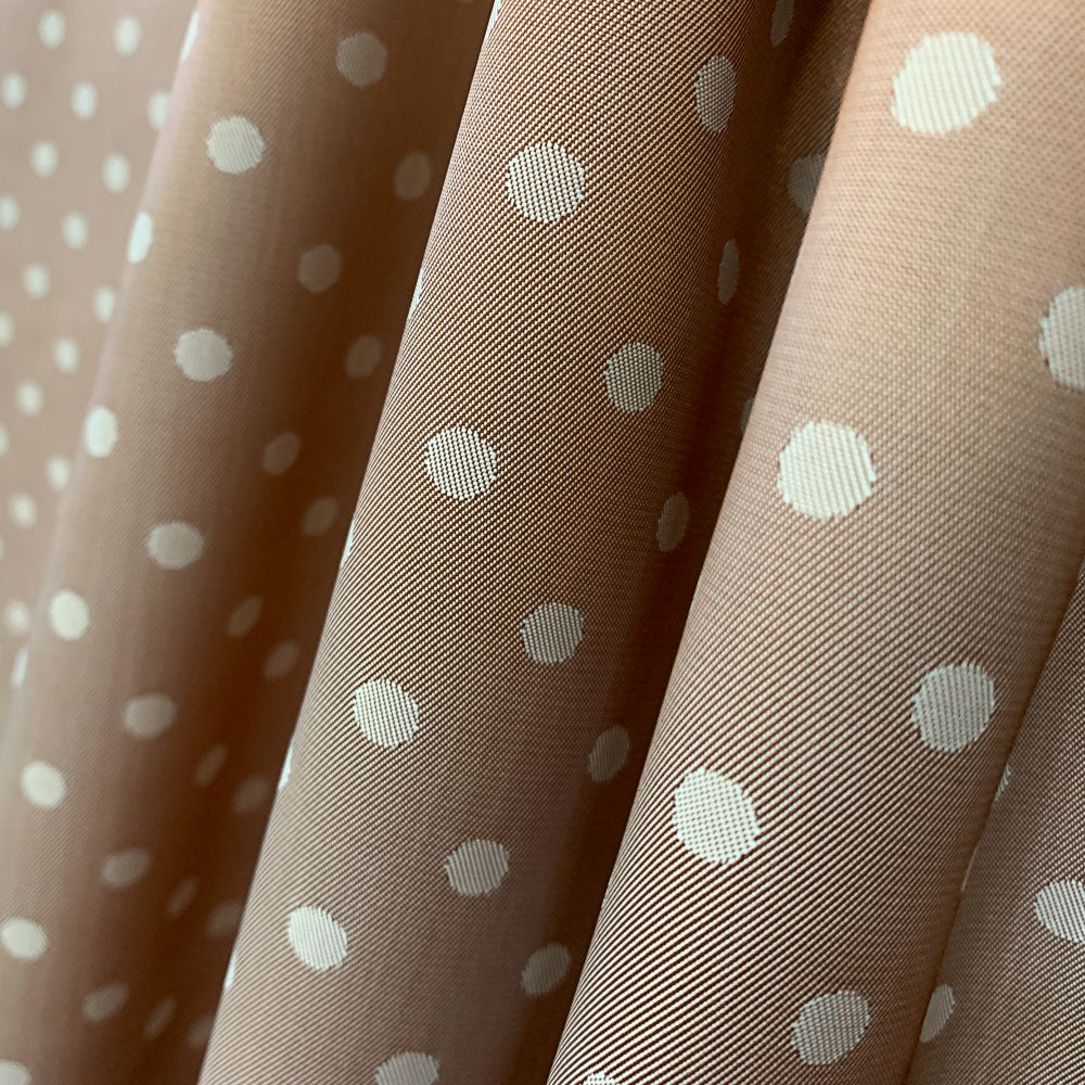 Forro de Raso Bolinhas Camel Verde - Ribes y Casals