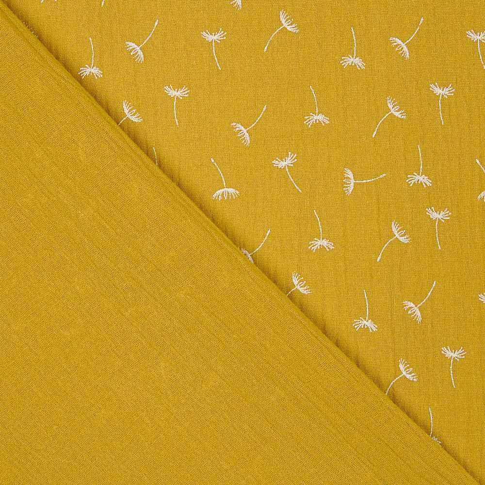 Tecido Gaze Bambula Primavera Mostarda - Ribes y Casals