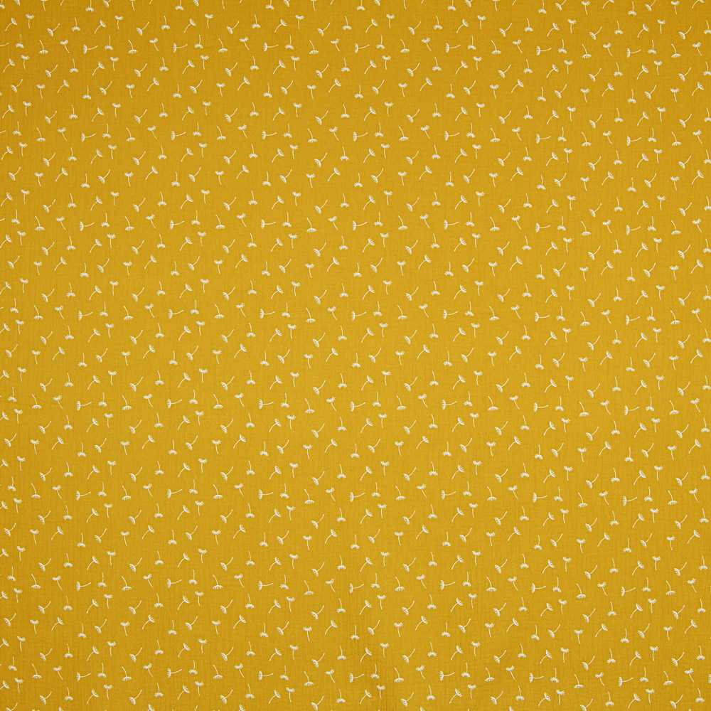 Tecido Gaze Bambula Primavera Mostarda - Ribes y Casals