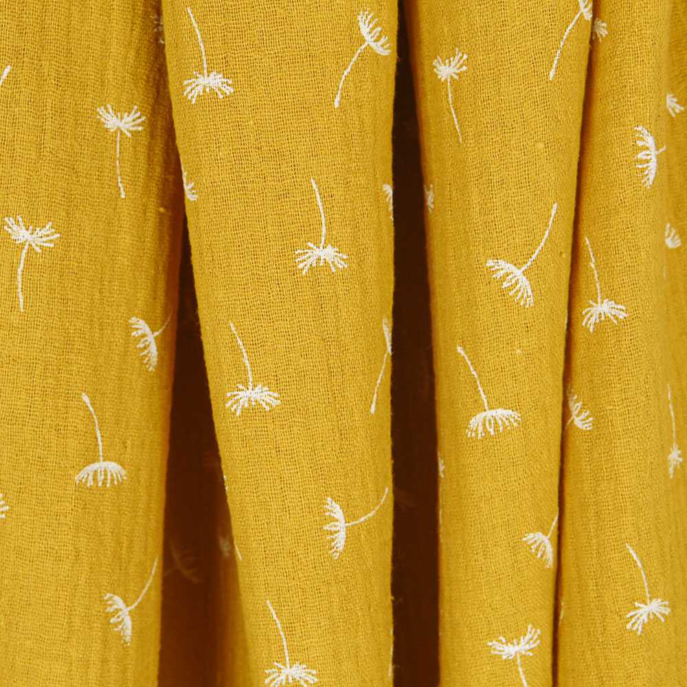 Tecido Gaze Bambula Primavera Mostarda - Ribes y Casals