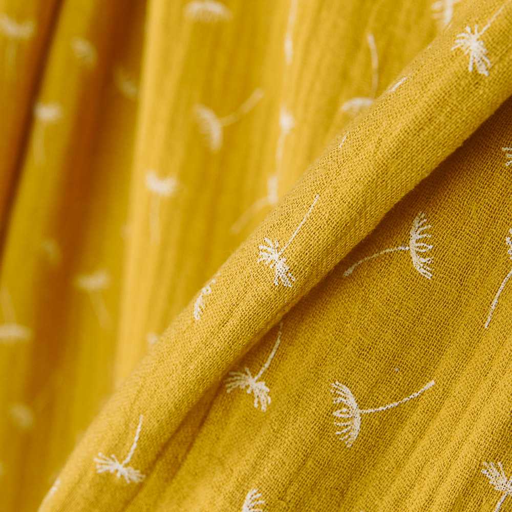 Tecido Gaze Bambula Primavera Mostarda - Ribes y Casals