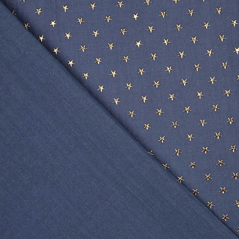 Tecido Gaze Bambula Lurex Azul - Ribes y Casals