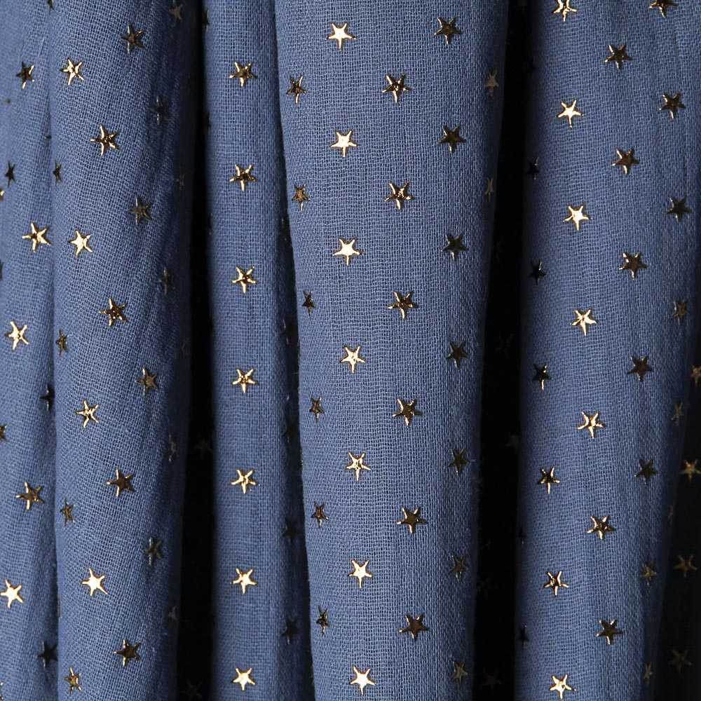 Tecido Gaze Bambula Lurex Azul - Ribes y Casals