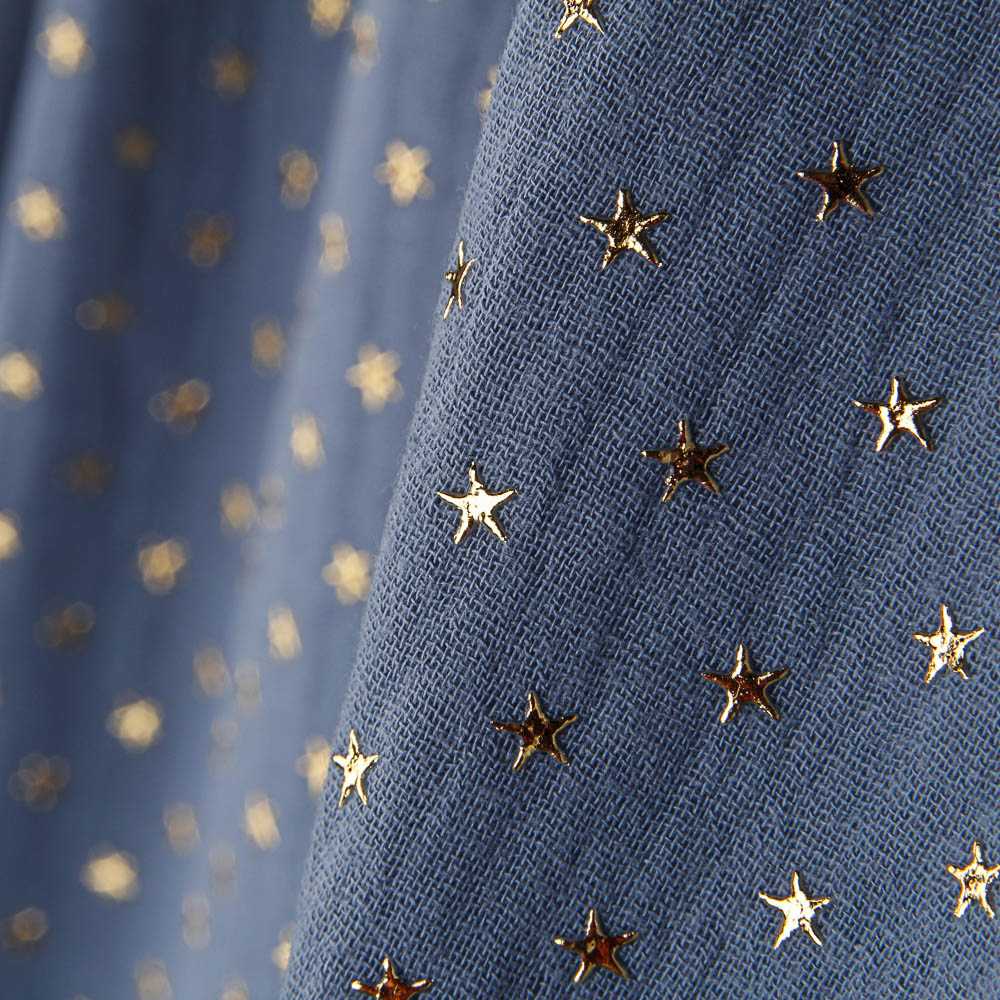 Tecido Gaze Bambula Lurex Azul - Ribes y Casals