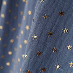 Tecido Gaze Bambula Lurex Azul - Ribes y Casals