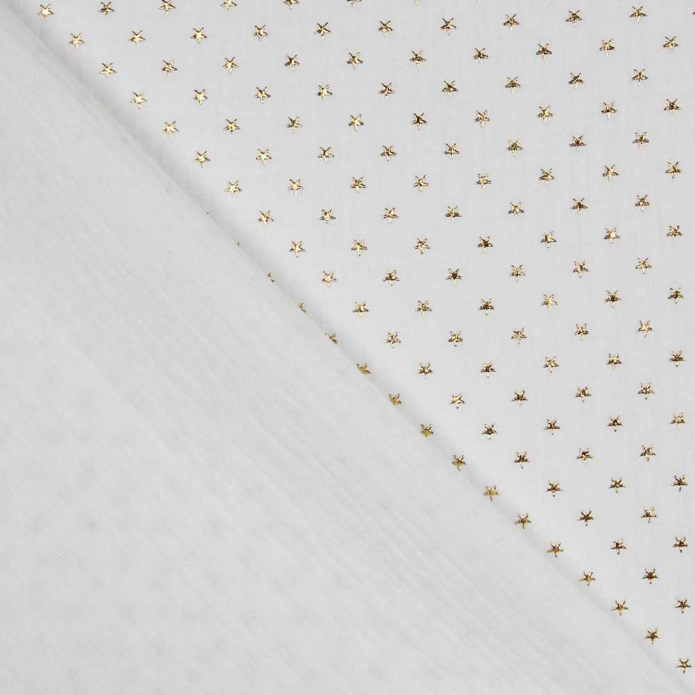 Tecido Gaze Bambula Lurex Branca - Ribes y Casals