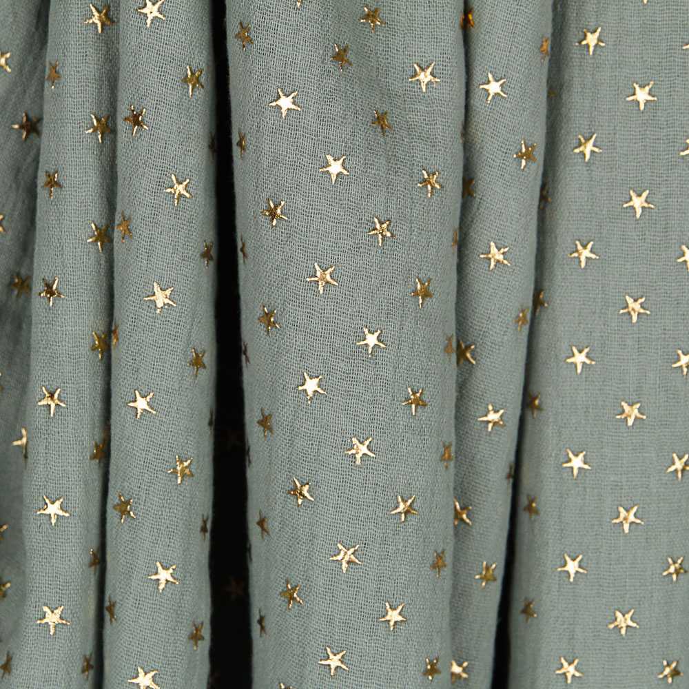 Tecido Gaze Bambula Lurex Menta - Ribes y Casals