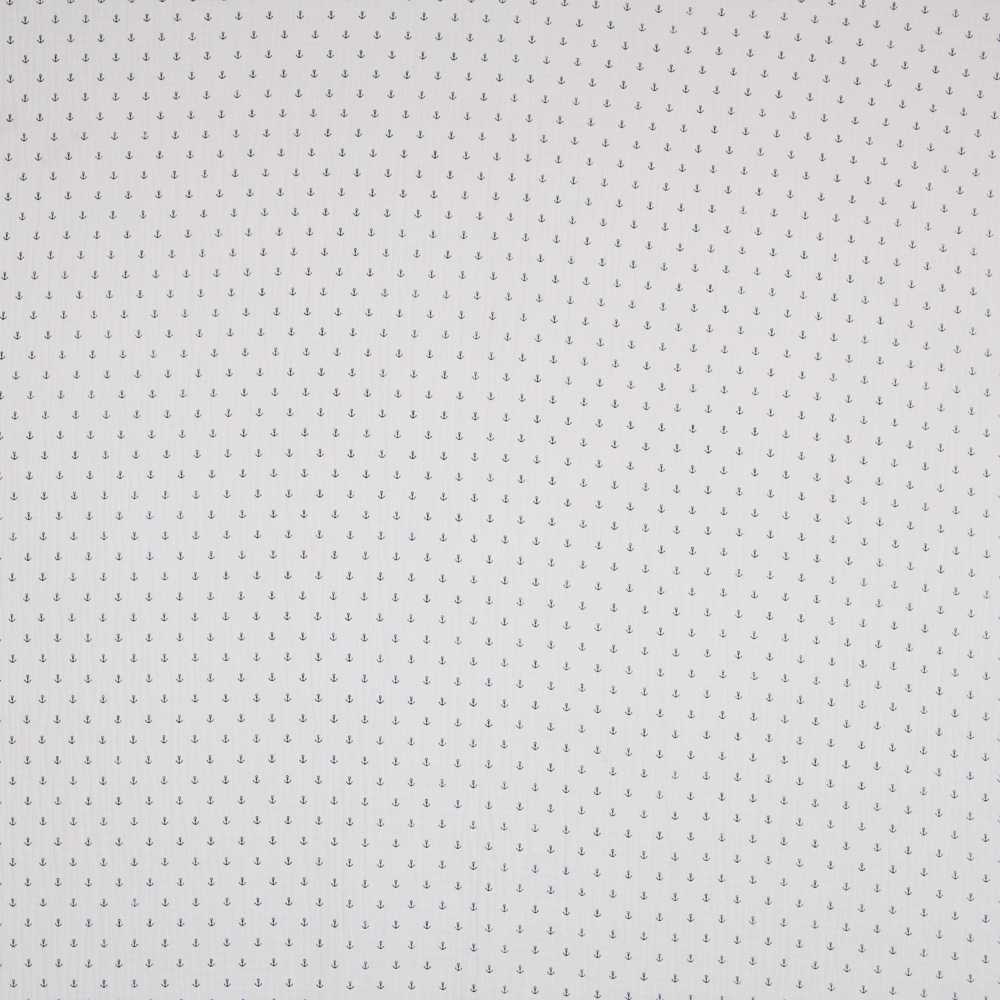 Tecido Gaze Bambula Marinheiro Branca - Ribes y Casals