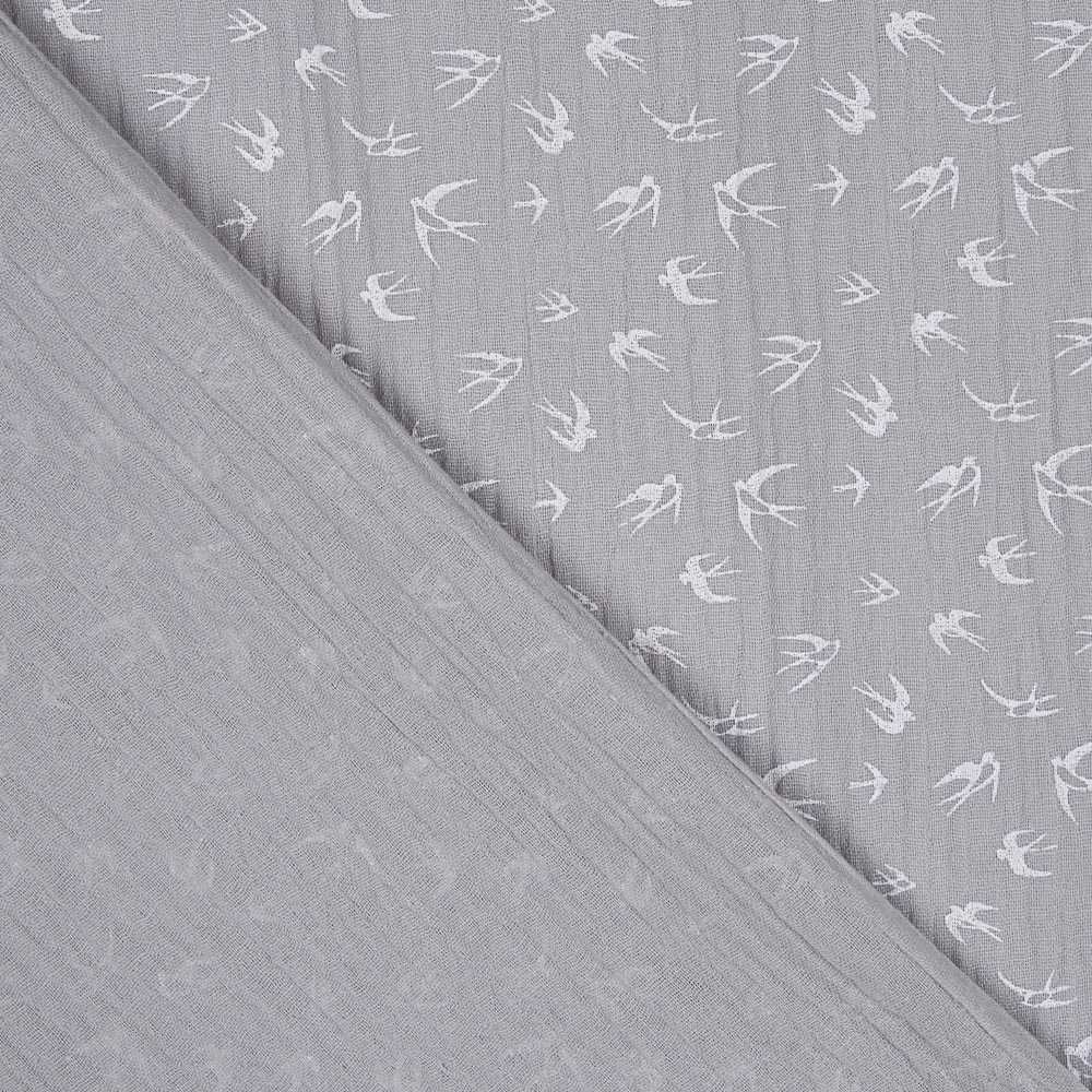 Tecido Gaze Bambula Nature Cinza - Ribes y Casals