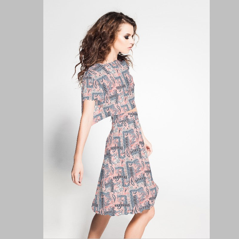 Crepe Diagonal Blanca Negra - Ribes y Casals