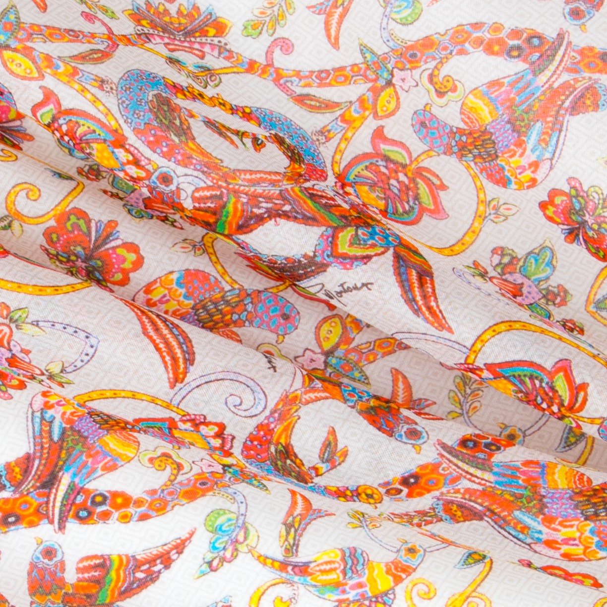 Gasa Poliester Birds Multicolor - Ribes y Casals