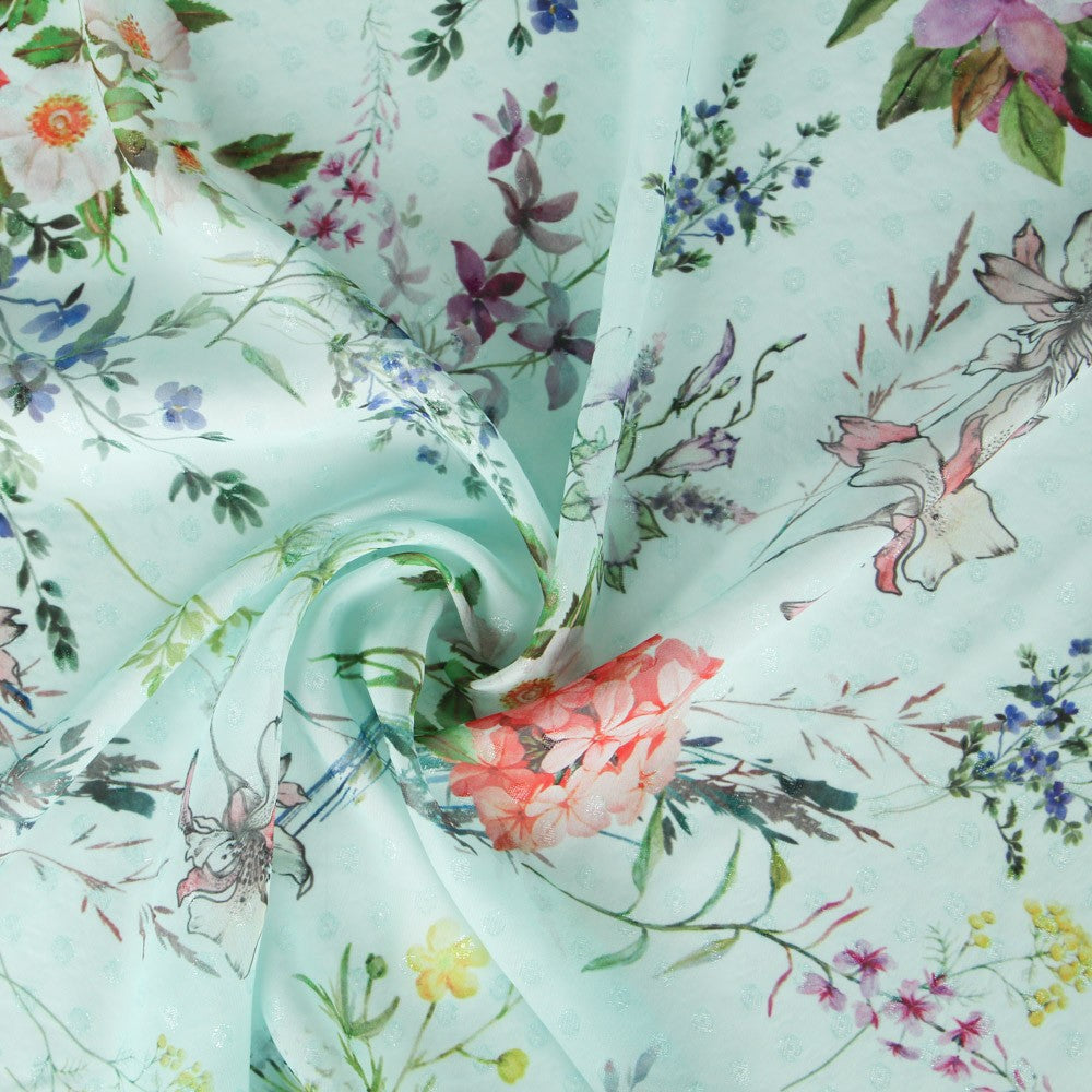 Gaze Poliéster Plumeti Verde Agua - Ribes y Casals