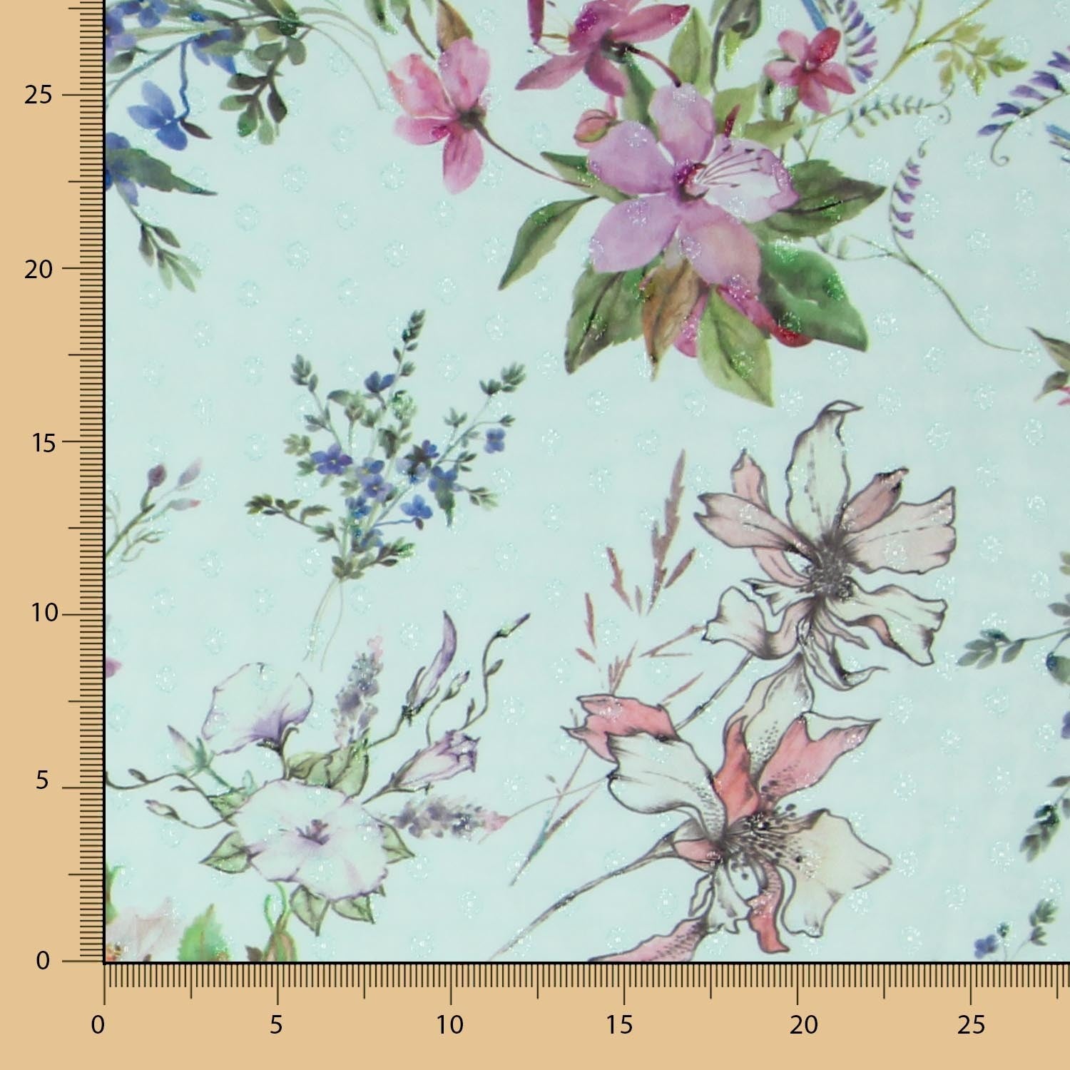 Gaze Poliéster Plumeti Verde Agua - Ribes y Casals