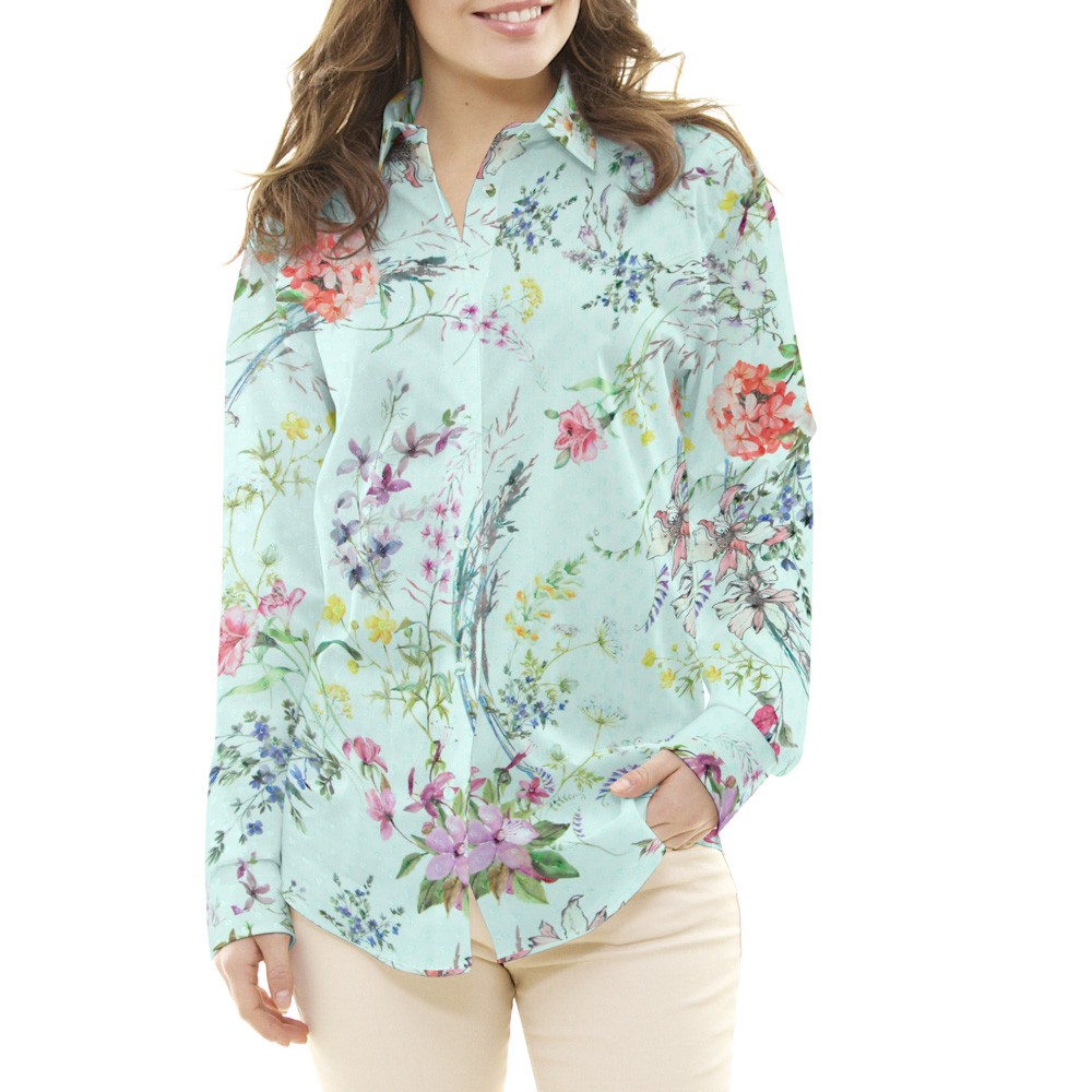 Gaze Poliéster Plumeti Verde Agua - Ribes y Casals