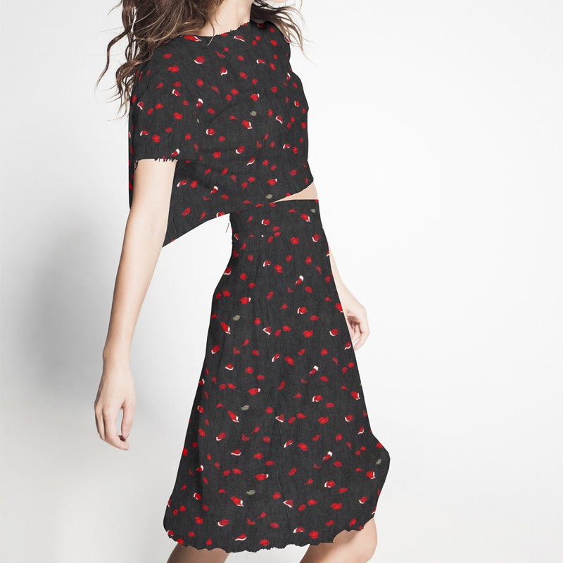 Crepe Diagonal Blanca Negra - Ribes y Casals